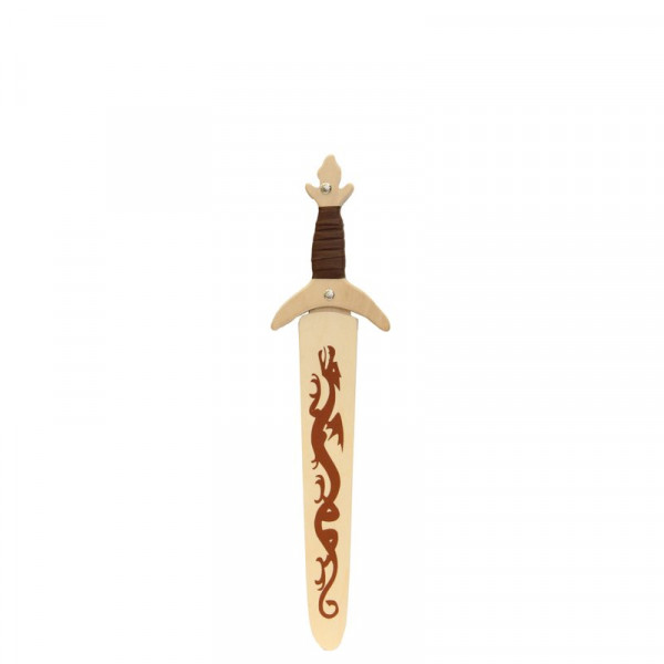 Schwert Drachenmotiv mit Scheide - 45 cm - Holzkiste