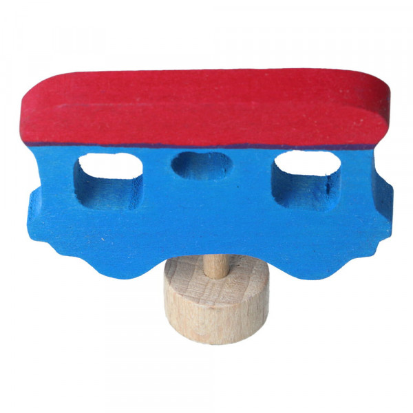Holz Steckfigur Anhänger Lokomotive Grimm's Blau