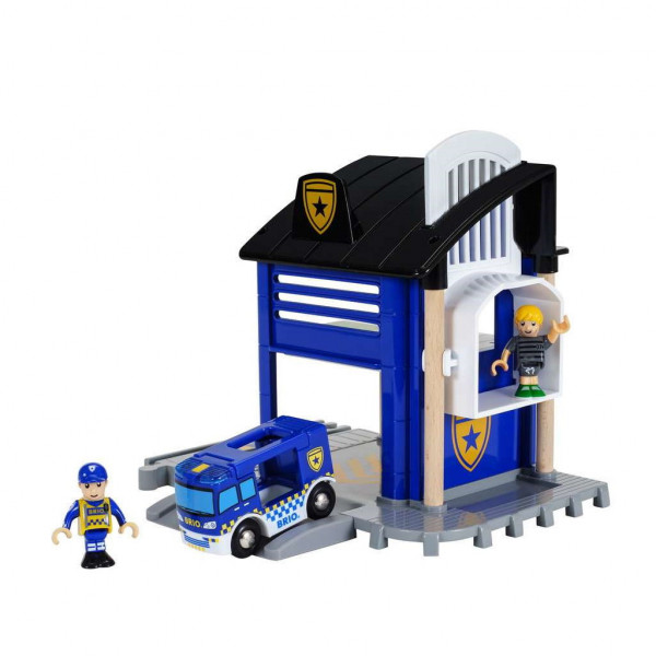 Polizeistation mit Fahrzeug Brio World 33813