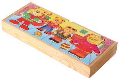 Small Foot Puzzle-Box Aus Holz – 5 Verschiedene Motive, Tragbare Holzkiste Für Kinder