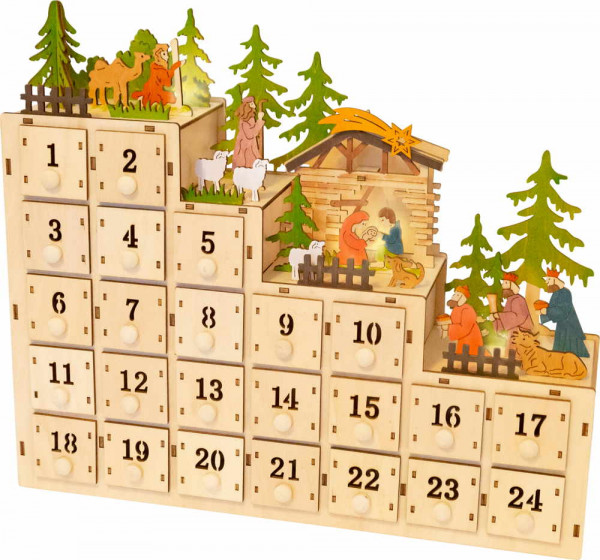 Adventskalender Weihnachtskrippe small foot Vorderansicht