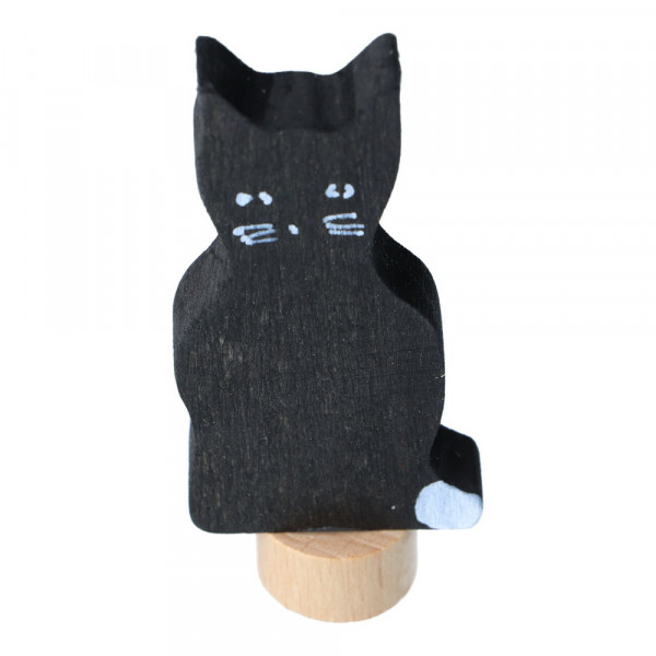 Holz Steckfigur schwarze Katze Grimm's