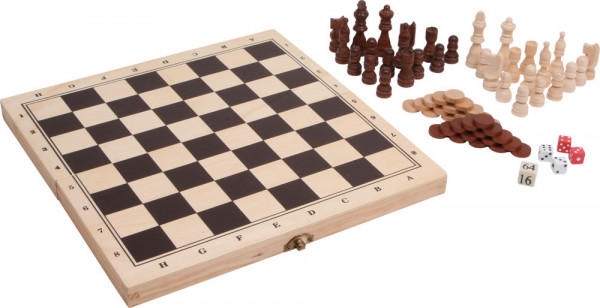 Spieleklassiker 3 in 1 im Holzkoffer small foot Schach