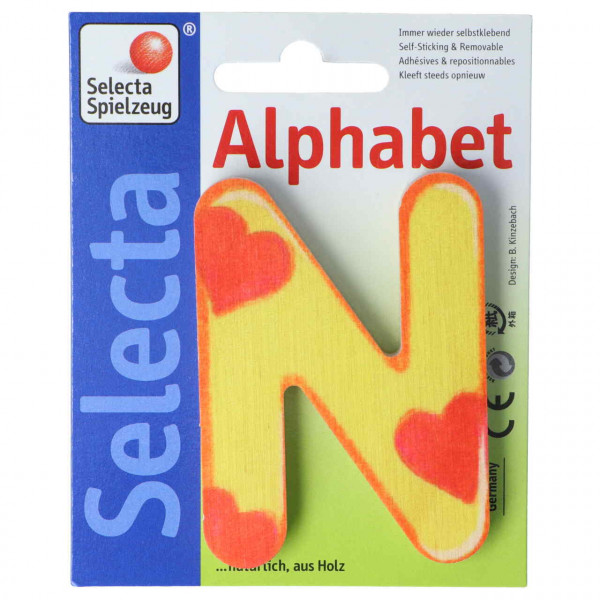 Holzbuchstabe N Selecta Gelb